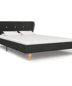 vidaXL Bed Frame Dark Grey Burlap 106×203 cm King Single