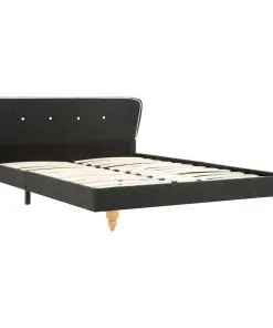 vidaXL Bed Frame Dark Grey Burlap 137×187 cm Double