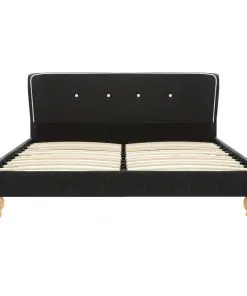 vidaXL Bed Frame Dark Grey Burlap 137×187 cm Double