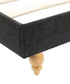 vidaXL Bed Frame Dark Grey Burlap 137×187 cm Double