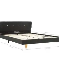 vidaXL Bed Frame Dark Grey Burlap 137×187 cm Double