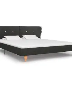 vidaXL Bed Frame Dark Grey Burlap 153×203 cm Queen