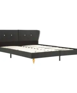 vidaXL Bed Frame Dark Grey Burlap 153×203 cm Queen