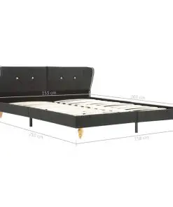 vidaXL Bed Frame Dark Grey Burlap 153×203 cm Queen