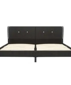 vidaXL Bed Frame Dark Grey Burlap 183×203 cm King