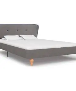 vidaXL Bed Frame Light Grey Fabric 106×203 cm King Single