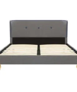 vidaXL Bed Frame Light Grey Fabric 106×203 cm King Single