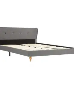 vidaXL Bed Frame Light Grey Fabric 137×187 cm Double