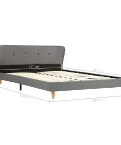 vidaXL Bed Frame Light Grey Fabric 137×187 cm Double