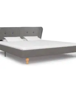 vidaXL Bed Frame Light Grey Fabric 153×203 cm Queen