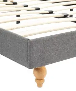 vidaXL Bed Frame Light Grey Fabric 153×203 cm Queen