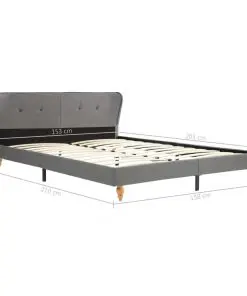 vidaXL Bed Frame Light Grey Fabric 153×203 cm Queen