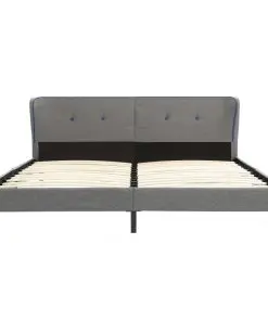 vidaXL Bed Frame Light Grey Fabric 183×203 cm King