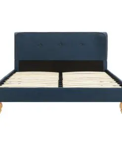 vidaXL Bed Frame Blue Fabric 106×203 cm King Single