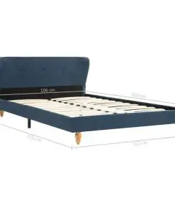 vidaXL Bed Frame Blue Fabric 106×203 cm King Single