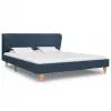 vidaXL Bed Frame Blue Fabric 137×187 cm Double