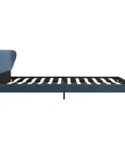 vidaXL Bed Frame Blue Fabric 137×187 cm Double