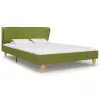 vidaXL Bed Frame Green Fabric 106×203 cm King Single