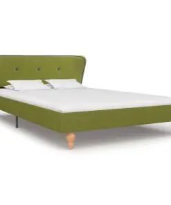 vidaXL Bed Frame Green Fabric 106×203 cm King Single