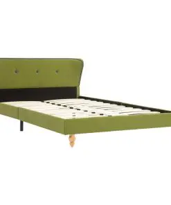 vidaXL Bed Frame Green Fabric 106×203 cm King Single