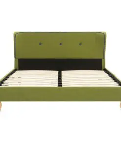 vidaXL Bed Frame Green Fabric 106×203 cm King Single