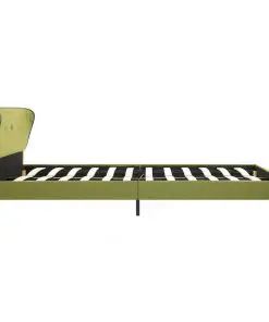 vidaXL Bed Frame Green Fabric 137×187 cm Double
