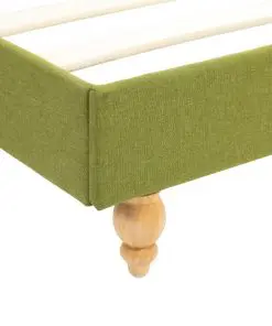 vidaXL Bed Frame Green Fabric 137×187 cm Double