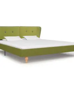 vidaXL Bed Frame Green Fabric 183×203 cm King