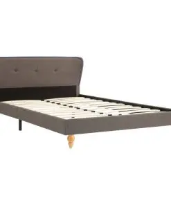 vidaXL Bed Frame Taupe Fabric 106×203 cm King Single