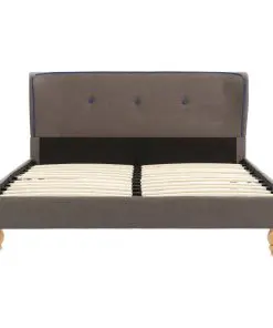 vidaXL Bed Frame Taupe Fabric 106×203 cm King Single
