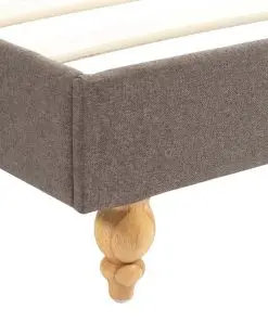 vidaXL Bed Frame Taupe Fabric 106×203 cm King Single