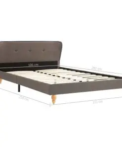 vidaXL Bed Frame Taupe Fabric 106×203 cm King Single