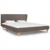 vidaXL Bed Frame Taupe Fabric 137×187 cm Double