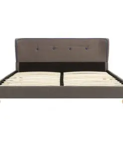 vidaXL Bed Frame Taupe Fabric 137×187 cm Double