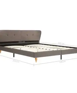 vidaXL Bed Frame Taupe Fabric 153×203 cm Queen