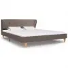 vidaXL Bed Frame Taupe Fabric 183×203 cm King