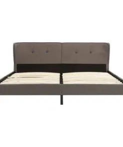 vidaXL Bed Frame Taupe Fabric 183×203 cm King