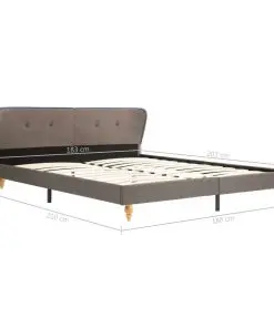 vidaXL Bed Frame Taupe Fabric 183×203 cm King
