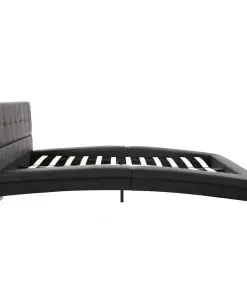 vidaXL Bed Frame Black Faux Leather 106×203 cm King Single