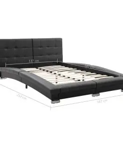 vidaXL Bed Frame Black Faux Leather 137×187 cm Double