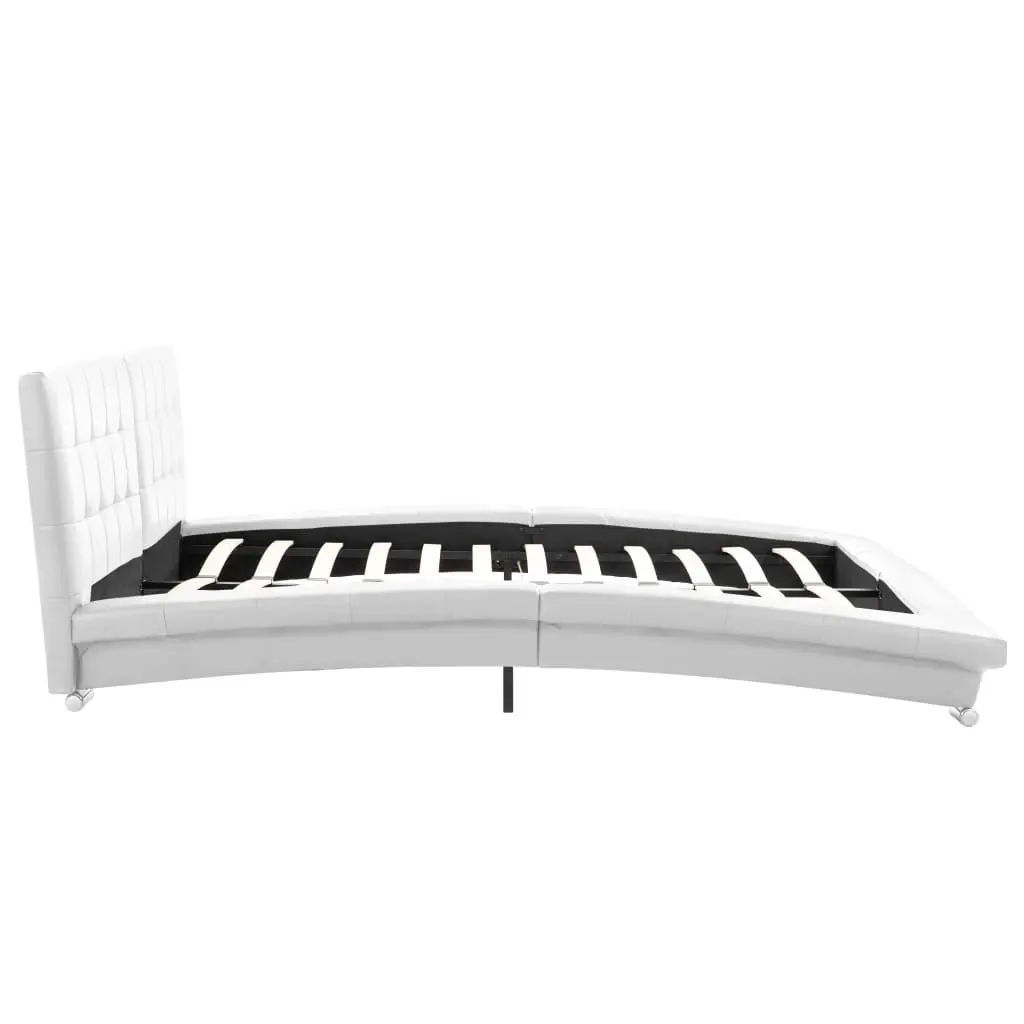 vidaXL Bed Frame White Faux Leather 153×203 cm Queen