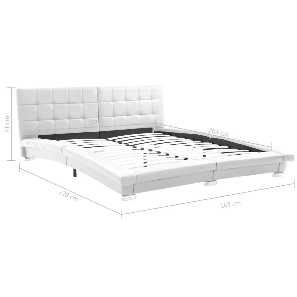 vidaXL Bed Frame White Faux Leather 153×203 cm Queen