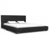vidaXL Bed Frame Black Faux Leather 137×187 cm Double vidaXL Bed Frame Black Faux Leather 137×187 cm Double