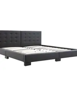 vidaXL Bed Frame Black Faux Leather 183×203 cm King