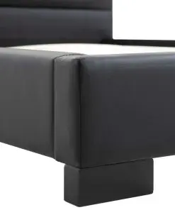 vidaXL Bed Frame Black Faux Leather 183×203 cm King