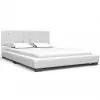 vidaXL Bed Frame White Faux Leather 106×203 cm King Single