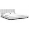 vidaXL Bed Frame White Faux Leather 137×187 cm Double