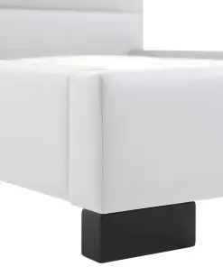 vidaXL Bed Frame White Faux Leather 137×187 cm Double