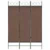 vidaXL 3-Panel Room Divider Brown 120×180 cm