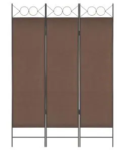 vidaXL 3-Panel Room Divider Brown 120×180 cm
